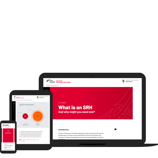 Screenshots from the hub guide on different devices