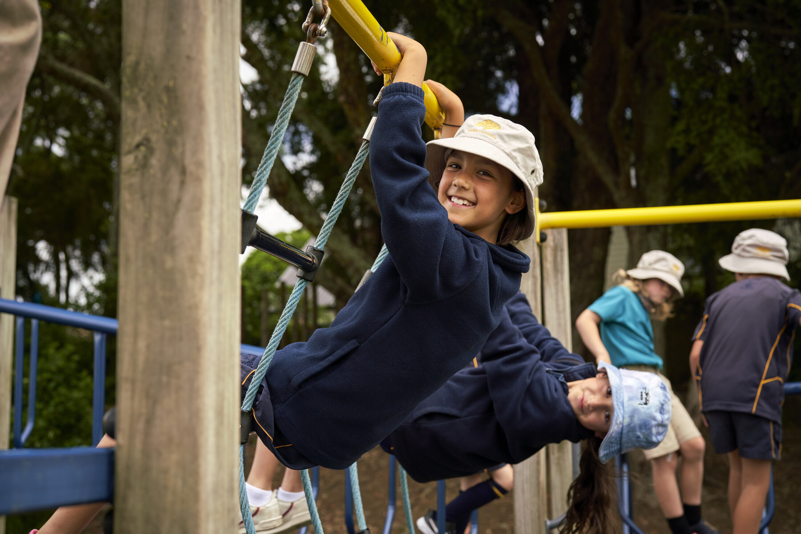 Tamariki playing on a playground