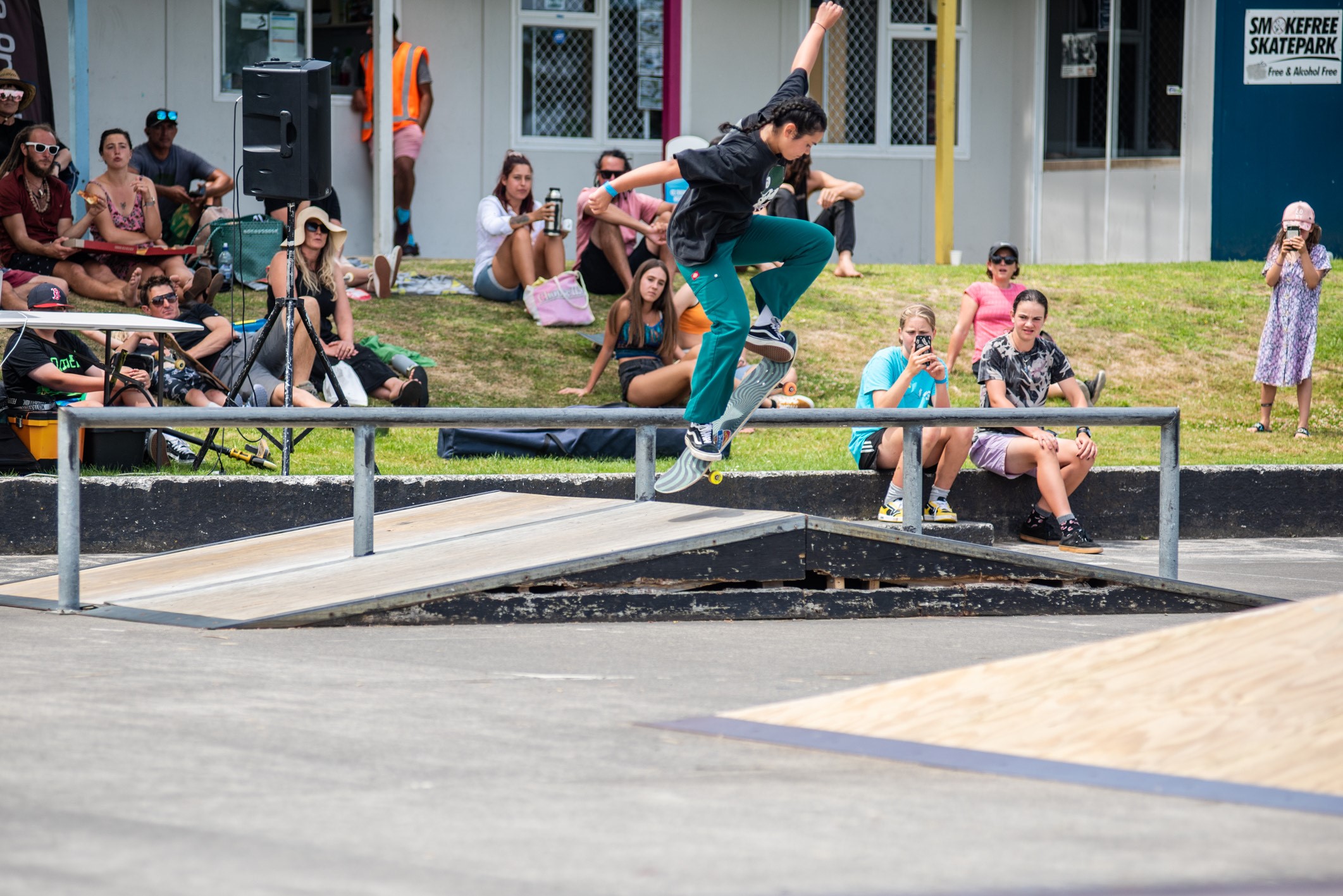 young women doing skate tricks