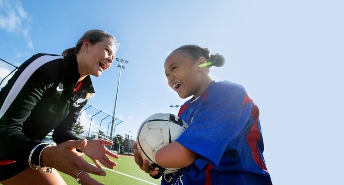 Tamariki playing rugby at a NZ Rugby event