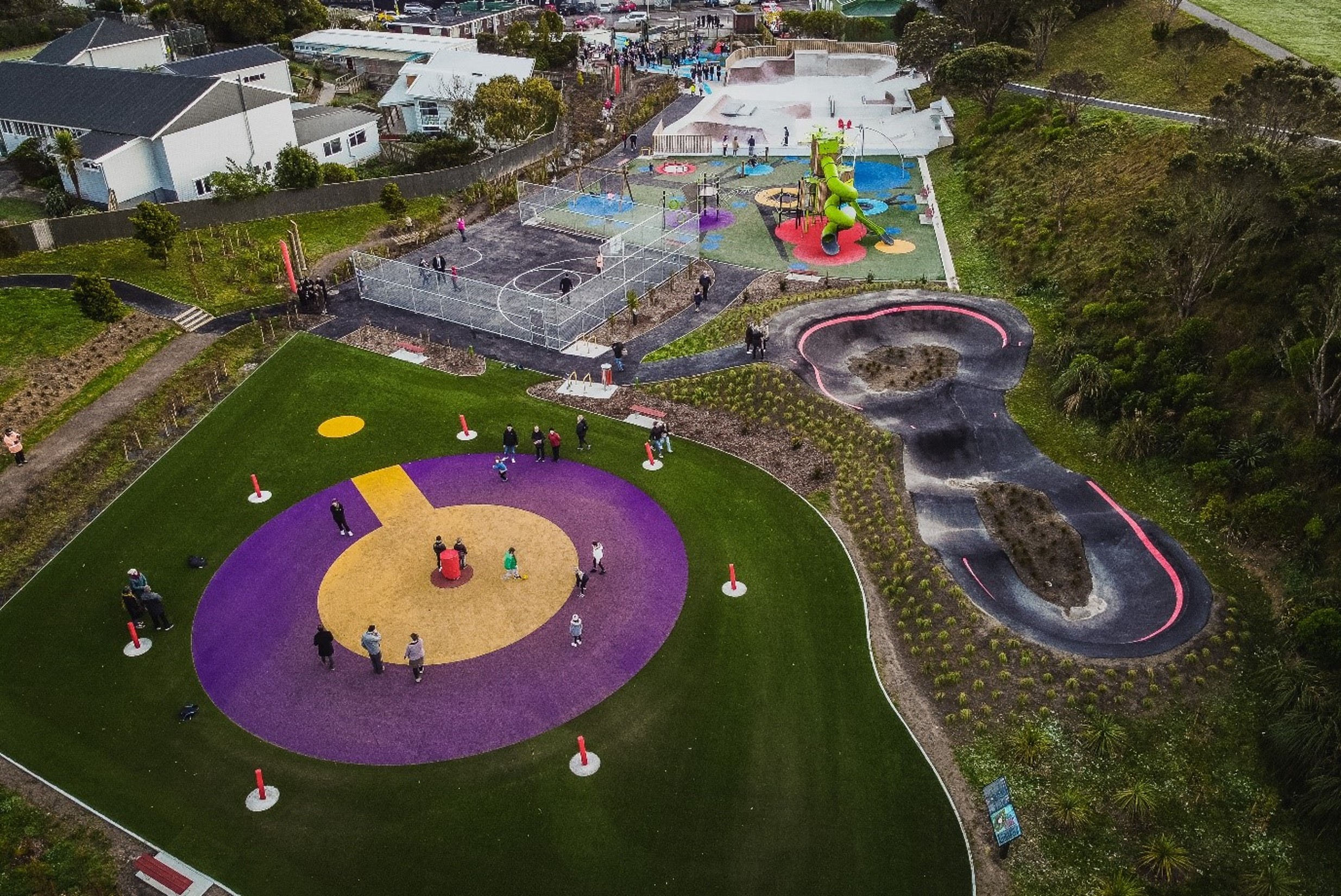 Top view of a new skate park