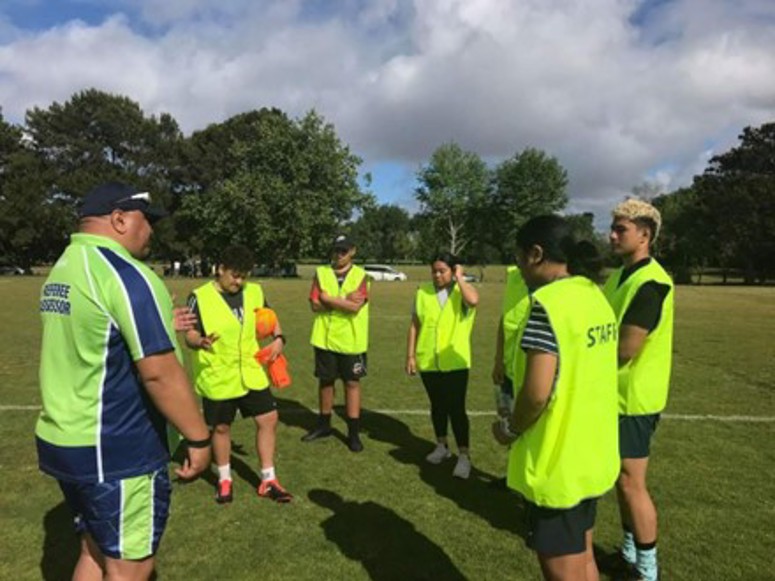 Ngāti Ōtara Multisport Facility staff on the field
