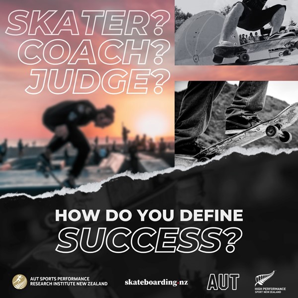 Banner for a skateboarding research event at AUT