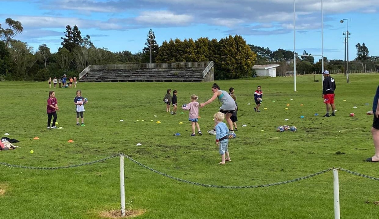 Kids playing on a field