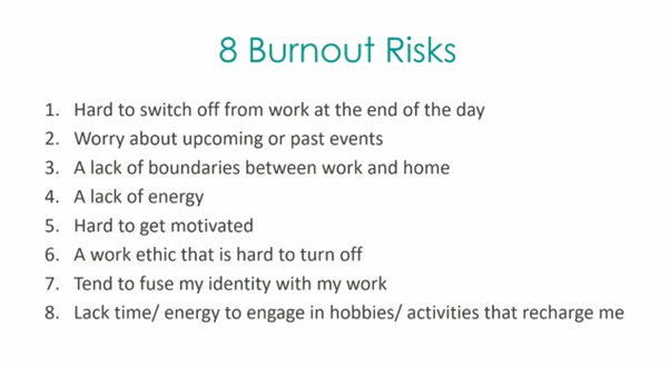 8 Burnout risks list