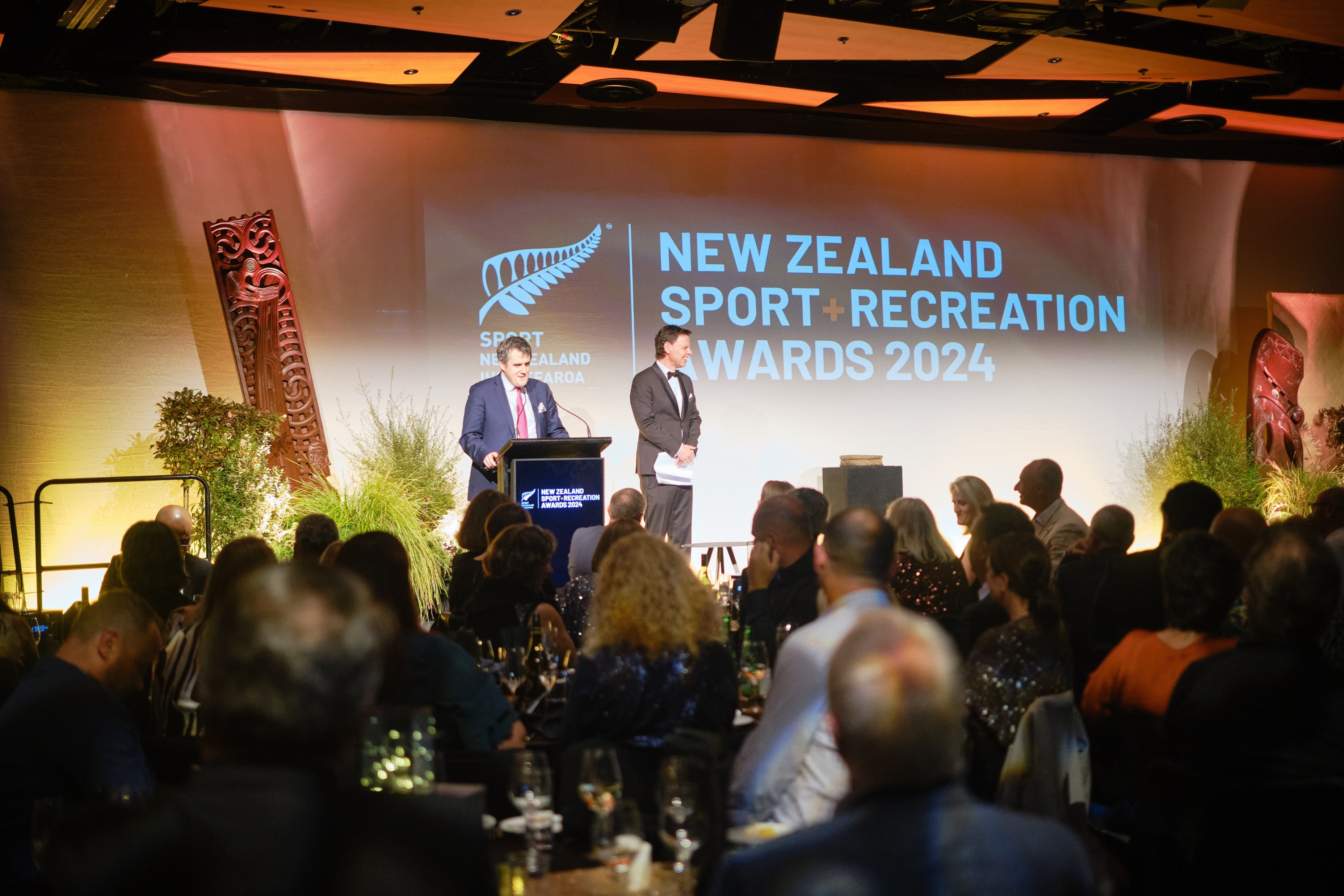 Two speakers at the NZ Sport and Rec Awards 2024